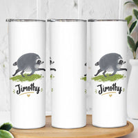 Cute Running Jimothy the Raccoon Skinny Tumbler Viral Seattle Trash Panda Meme