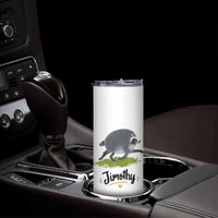 Cute Running Jimothy the Raccoon Skinny Tumbler Viral Seattle Trash Panda Meme