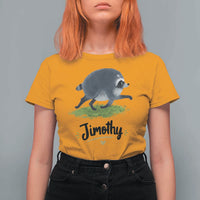 Cute Running Jimothy the Raccoon T Shirt For Women Viral Seattle Trash Panda Meme