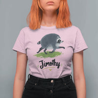 Cute Running Jimothy the Raccoon T Shirt For Women Viral Seattle Trash Panda Meme