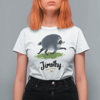 Cute Running Jimothy the Raccoon T Shirt For Women Viral Seattle Trash Panda Meme