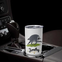 Cute Running Jimothy the Raccoon Tumbler Cup Viral Seattle Trash Panda Meme