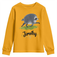 Cute Running Jimothy the Raccoon Youth Sweatshirt Viral Seattle Trash Panda Meme