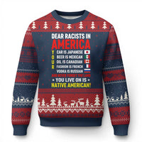 Dear Racists In America Land You Live On Is Native American Ugly Christmas Sweater Anti Racism Social Justice