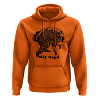 Stay Weird Jimothy the Raccoon Vintage Woodcut Style Graphic Hoodie Funny Seattle Trash Panda Meme