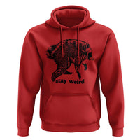 Stay Weird Jimothy the Raccoon Vintage Woodcut Style Graphic Hoodie Funny Seattle Trash Panda Meme