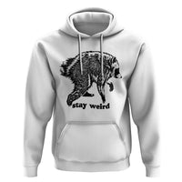 Stay Weird Jimothy the Raccoon Vintage Woodcut Style Graphic Hoodie Funny Seattle Trash Panda Meme