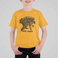 Stay Weird Jimothy the Raccoon Vintage Woodcut Style Graphic T Shirt For Kid Funny Seattle Trash Panda Meme