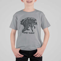 Stay Weird Jimothy the Raccoon Vintage Woodcut Style Graphic T Shirt For Kid Funny Seattle Trash Panda Meme