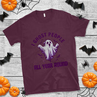 Funny Boo Sheet T Shirt I Ghost People All Year Round Spooky Ghost Halloween Costume - Wonder Print Shop