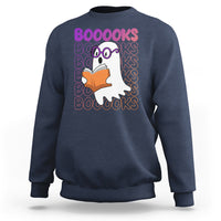Halloween Reading Sweatshirt Booooks Cute Ghost Nerd Boo Sheet - Wonder Print Shop