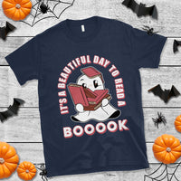 Halloween Reading T Shirt It's A Beautiful Day To Read A Book Cute Ghost Boo Sheet - Wonder Print Shop