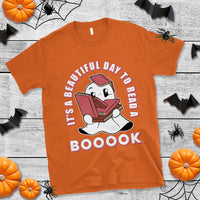 Halloween Reading T Shirt It's A Beautiful Day To Read A Book Cute Ghost Boo Sheet - Wonder Print Shop