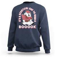Halloween Reading Sweatshirt It's A Beautiful Day To Read A Book Cute Ghost Boo Sheet - Wonder Print Shop