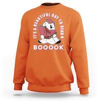 Halloween Reading Sweatshirt It's A Beautiful Day To Read A Book Cute Ghost Boo Sheet - Wonder Print Shop