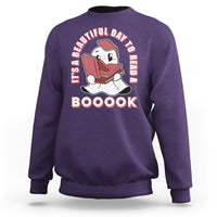 Halloween Reading Sweatshirt It's A Beautiful Day To Read A Book Cute Ghost Boo Sheet - Wonder Print Shop