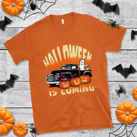 Halloween Season T Shirt Spooky Season Is Coming Scary Pumpkin Car - Wonder Print Shop
