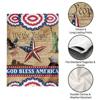 God Bless America Patriotic Eagle Garden Flag Vintage We The People Constitution Independence Day Freedom Tribute