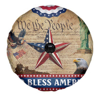 God Bless America Patriotic Eagle Spare Tire Cover Vintage We The People Constitution Independence Day Freedom Tribute