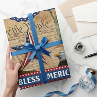 God Bless America Patriotic Eagle Wrapping Paper Roll Vintage We The People Constitution Independence Day Freedom Tribute