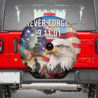 Never Forget 911 Patriotic Memorial Spare Tire Cover American Flag Bald Eagle First Responder Tribute