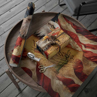 We The People Patriotic Eagle American Flag Wrapping Paper Roll Liberty Freedom USA Pride Tribute 4th of July Independence Celebration