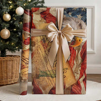 We The People Patriotic Eagle American Flag Wrapping Paper Roll Liberty Freedom USA Pride Tribute 4th of July Independence Celebration