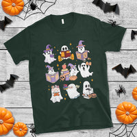 Halloween Reading T Shirt Reading Books Boo Sheet Ghosts Teacher Librarian - Wonder Print Shop