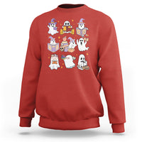 Halloween Reading Sweatshirt Reading Books Boo Sheet Ghosts Teacher Librarian - Wonder Print Shop