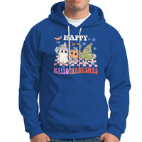 Hallothanksmas Hoodie Halloween Thanksgiving Christmas Groovy Happy HalloThanksMas - Wonder Print Shop