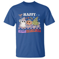 Hallothanksmas T Shirt Halloween Thanksgiving Christmas Groovy Happy HalloThanksMas - Wonder Print Shop