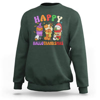 Hallothanksmas Sweatshirt Halloween Thanksgiving Christmas Happy HalloThanksMas Latte - Wonder Print Shop