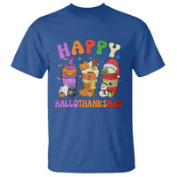Hallothanksmas T Shirt Halloween Thanksgiving Christmas Happy HalloThanksMas Latte - Wonder Print Shop