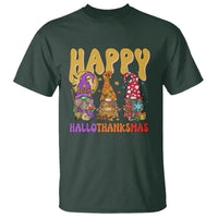 Hallothanksmas T Shirt Halloween Thanksgiving Christmas Happy HalloThanksMas Gnomes - Wonder Print Shop