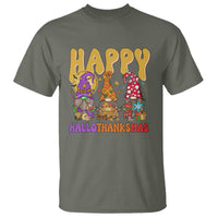 Hallothanksmas T Shirt Halloween Thanksgiving Christmas Happy HalloThanksMas Gnomes - Wonder Print Shop