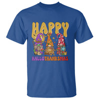 Hallothanksmas T Shirt Halloween Thanksgiving Christmas Happy HalloThanksMas Gnomes - Wonder Print Shop