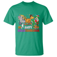 Hallothanksmas T Shirt Halloween Thanksgiving Christmas HalloThanksMas Dinosaur - Wonder Print Shop