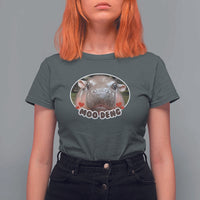 Baby Hippo Moo Deng T Shirt For Women Cute Pygmy Hippopotamus Meme - Wonder Print Shop