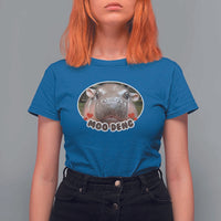 Baby Hippo Moo Deng T Shirt For Women Cute Pygmy Hippopotamus Meme - Wonder Print Shop