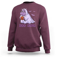 Baby Hippo Moo Deng Sweatshirt Boo-deng Halloween Cute Pygmy Hippopotamus - Wonder Print Shop