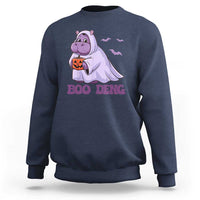 Baby Hippo Moo Deng Sweatshirt Boo-deng Halloween Cute Pygmy Hippopotamus - Wonder Print Shop