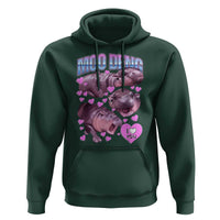 Baby Hippo Moo Deng Hoodie I Love Moo-Deng I Heart You Cute Pygmy Hippopotamus - Wonder Print Shop