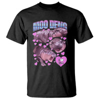 Baby Hippo Moo Deng T Shirt I Love Moo-Deng I Heart You Cute Pygmy Hippopotamus - Wonder Print Shop