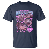 Baby Hippo Moo Deng T Shirt I Love Moo-Deng I Heart You Cute Pygmy Hippopotamus - Wonder Print Shop