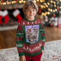 Baby Hippo Moo Deng Ugly Christmas Sweater The Famous Cute Pygmy Hippopotamus - Wonder Print Shop