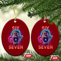 Mason 67 Chaos Edition Ceramic Ornament Psychedelic Screaming Six Seven Meme - Wonder Print Shop