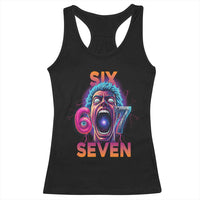 Mason 67 Chaos Edition Racerback Tank Top Psychedelic Screaming Six Seven Meme - Wonder Print Shop