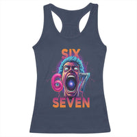 Mason 67 Chaos Edition Racerback Tank Top Psychedelic Screaming Six Seven Meme - Wonder Print Shop