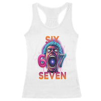 Mason 67 Chaos Edition Racerback Tank Top Psychedelic Screaming Six Seven Meme - Wonder Print Shop
