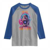 Mason 67 Chaos Edition Raglan Shirt Psychedelic Screaming Six Seven Meme - Wonder Print Shop